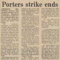 19811002 HOSPITAL PORTER STRIKE ENDS CN