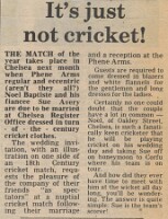 19820723 PHENE ARMS MARRIAGE CRICKET MATCH NOEL BAPTISTE CN