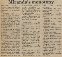 19821001 MIRANDA COOK MONOTONY PIMLICO SCHOOL WPN CN
