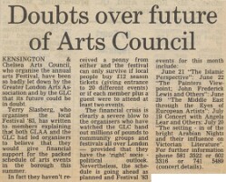 19830603 KENSINGTON CHELSEA ARTS COUNCIL FUTURE UNCERTAIN CN